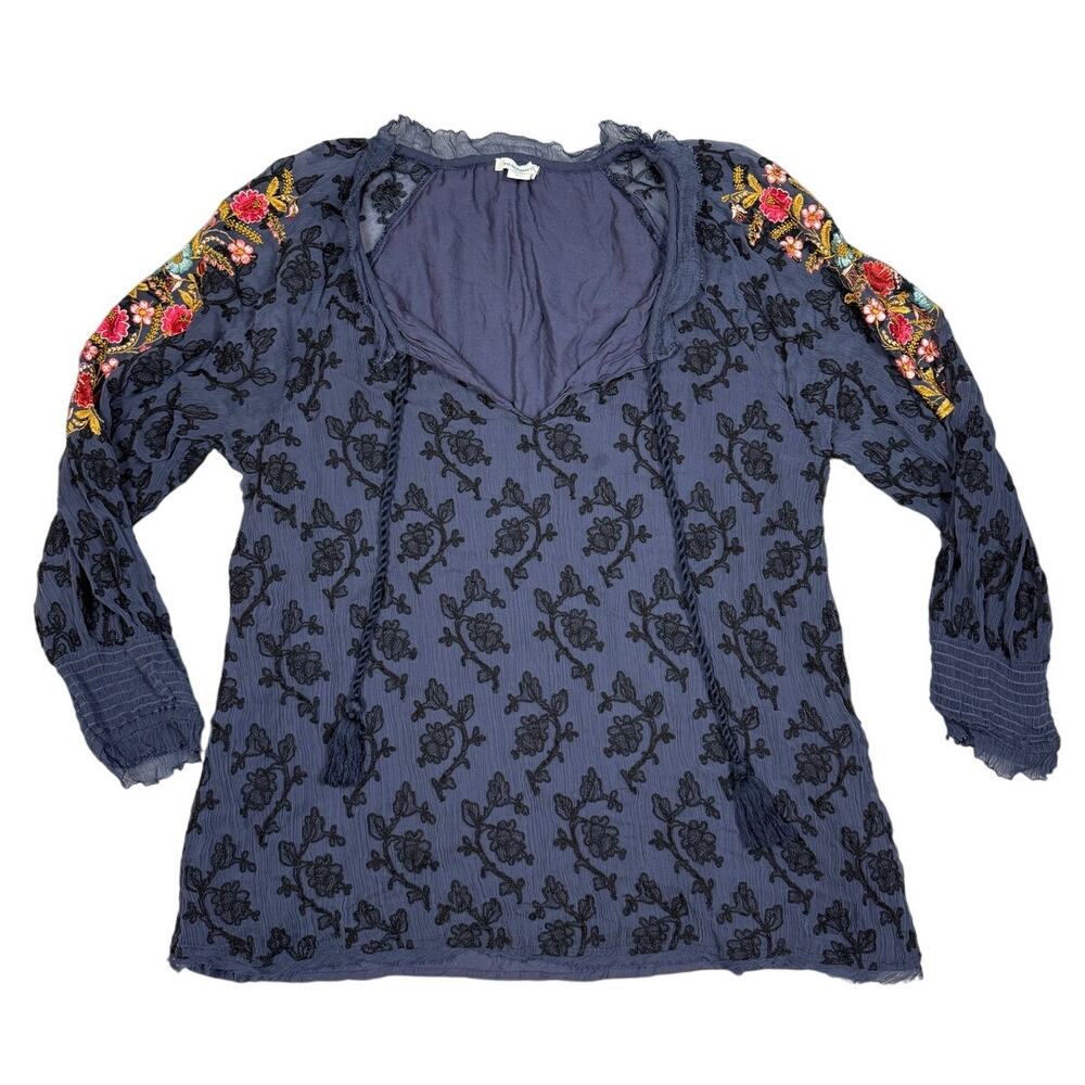 Sundance Gemma Elegance Embroidered Blouse Womens Size M *Flaw